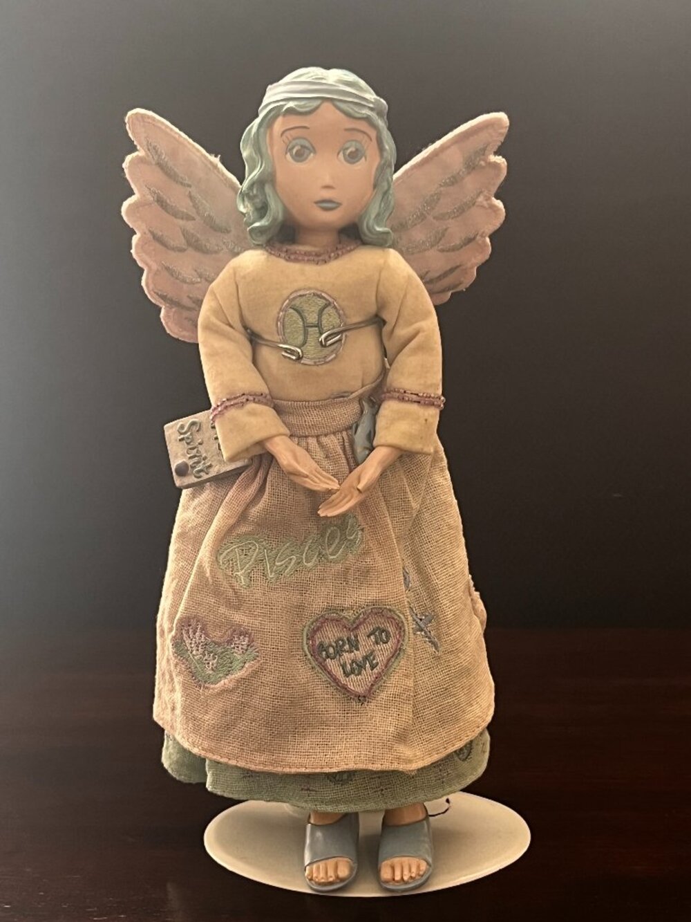 Vintage Folk Art Angels of the Zodiac  - Born to Love Spirit Doll